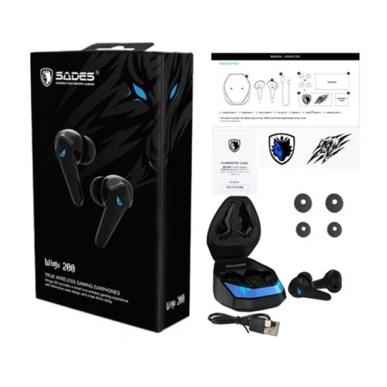 Sades Wings 200 True Wireless Earbuds - Black